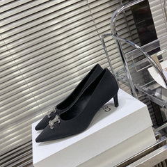 WOMEN'S HIGH HEELS BLACK CALFSKIN