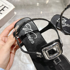 VIV' BY THE SEA SANDALS IN BLACK CALFSKIN