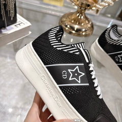 CD STAR SNEAKER 4CM IN BLACK AND WHITE MESH FABRIC