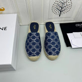 NEW FLAT FISHERMAN SANDALS NAVY BLUE COTTON CANVAS