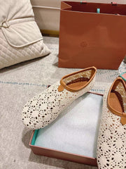 FLAT SHOES 25 IN WHITE MESH FABRIC