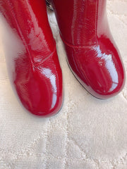 VIV' PODIUM BOOTIES IN RED GLOSSY LAMBSKIN