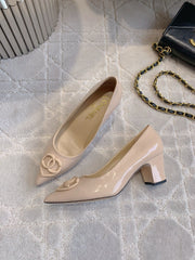 HIGH PUMP 65 MM IN BEIGE CREAM PATENT CALFSKIN