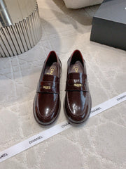 CHANEL 25S MOCCASINS IN ROSEWOOD CALFSKIN GOLD HARDWARE
