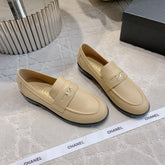 CHANEL 25S MOCCASINS IN BEIGE CALFSKIN GOLD HARDWARE