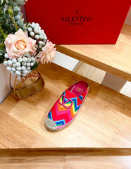 GARAVANI PRINTED COLORFUL CANVAS MULE WITH EMBROIDERED LOGO