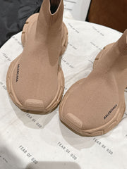 BALENCIAGA 25S SPEED TRAINER SNEAKERS 55 MM IN BEIGE KNIT