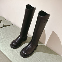 CC HIGH BOOTS BLACK CALFSKIN