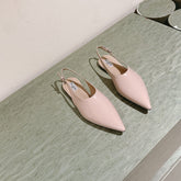 ALAIA SLINGBACK 25S IN LIGHT BEIGE PATENT LEATHER