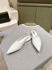 ALAIA SLINGBACK 25S IN WHITE PATENT LEATHER