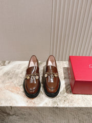 ROGER VIVIER 25S RANGERS CHAIN LOAFER IN DARK BROWN CALFSKIN