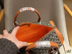 SAC HARDY PM BAG 35 IN BROWN GOYARDINE CANVAS AND TAN CALFSKIN