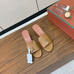 HIGH HEEL IN LIGHT BROWN LAMBSKIN OSTRICH SKIN