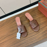 HIGH HEEL IN BROWN LAMBSKIN OSTRICH SKIN