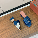 HIGH HEEL IN NAVY BLUE LAMBSKIN OSTRICH SKIN