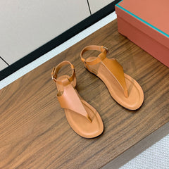 FLIP FLOPS SANDAL IN LIGHT BROWN CALFSKIN