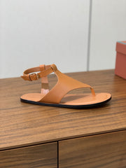 FLIP FLOPS SANDAL IN LIGHT BROWN CALFSKIN