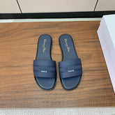 DIOR 25S DWAY SLIDE IN DEEP NAVY BLUE CALFSKIN