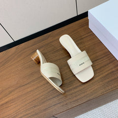 DIOR 25S HIGH-HEEL SANDALS 40 MM IN CREAM WHITE CALFSKIN