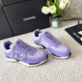 CC SNEAKER IN IRIS PURPLE WOOL TWEED AND SUEDE