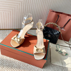 HIGH HEELS SANDALS 80 MM IN LIGHT BEIGE SATIN MIX SUEDE