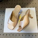 CD TRIBALES PUMPS IN BEIGE SATIN AND CALFSKIN