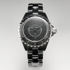 J12 Quartz Black Ceramic Black Numerals Black Dial