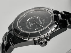 J12 Automatic Black Ceramic Black Numerals Black Dial Black Steel Hands