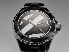 J12 38mm Automatic Limited Untitled H5582 Black Ceramic Black Steel Dial