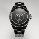 J12 Automatic Black Ceramic Black Numerals Black Dial White Steel Hands