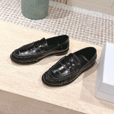 YSL 25S SAINT LAURENT LOAFERS IN BLACK GLOSSY CALFSKIN WITH SMALL LOGO