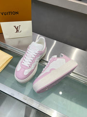 LV WOMEN GROOVY PLATFORM IN WHITE MIX LIGHT PINK EMBOSSED CALFSKIN