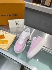 LV WOMEN GROOVY PLATFORM IN LIGHT PINK EMBOSSED CALFSKIN