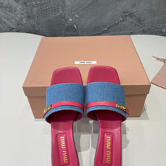 DEEP PINK HIGH HEEL WITH BLUE STRAPS AND PINK BELT