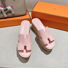 HM 25S HIGH WEDGE SANDALS IN PASTEL PINK LAMBSKIN STYLE 29