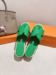 HM 25S HIGH WEDGE SANDALS IN GREEN LAMBSKIN STYLE 25