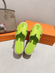 HM 25S HIGH WEDGE SANDALS IN SPRING GREEN LAMBSKIN STYLE 22