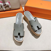 HM 25S HIGH WEDGE SANDALS IN LIGHT GREY LAMBSKIN STYLE 9