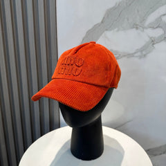 MM BASEBALL CAP IN ORANGE VELVET