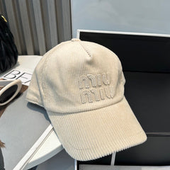 MM BASEBALL CAP IN CREAM WHITE VELVET