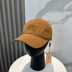 MM BASEBALL CAP IN BURNT ORANGE FABRIC BRAND EMBROIDERY