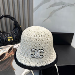 BUCKET HAT MODEL 652272 IN BLACK AND WHITE CROCHET