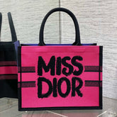 BOOK TOTE 36 IN CERISE RED MIX MINSK PURPLE CANVAS 226510