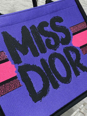 BOOK TOTE 36 IN CERISE RED MIX MINSK PURPLE CANVAS 226510