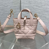DIOR 25S ALWAYS MINI BAG 13 IN LIGHT PINK MACROCANNAGE CALFSKIN GOLD HARDWRE