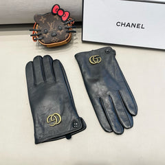 DOUBLE G GLOVES IN BLACK LAMBSKIN 370906