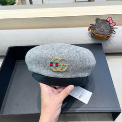 BERET HAT IN ASH GRAY WOOL 406885