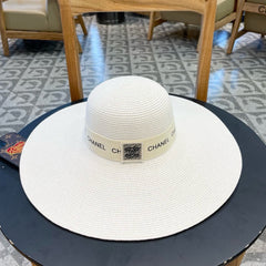 WIDE BRIM STRAW HAT WHITE 672707