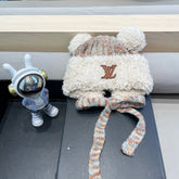 KNITTED BEANIE HAT IN COLORFUL WOOL WITH CUTE BEAR EARS 422497