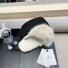 AVATOR HAT IN BLACK CORDUROY AND FLEECE-LINED 434984